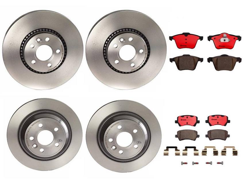 Brembo Brake Pads and Rotors Kit - Front and Rear (316mm/302mm) (Ceramic)